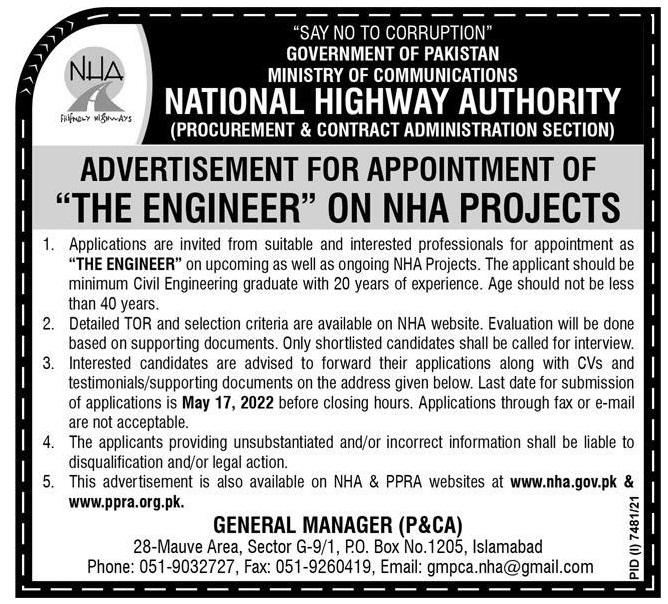 National Highway Authority Islamabad